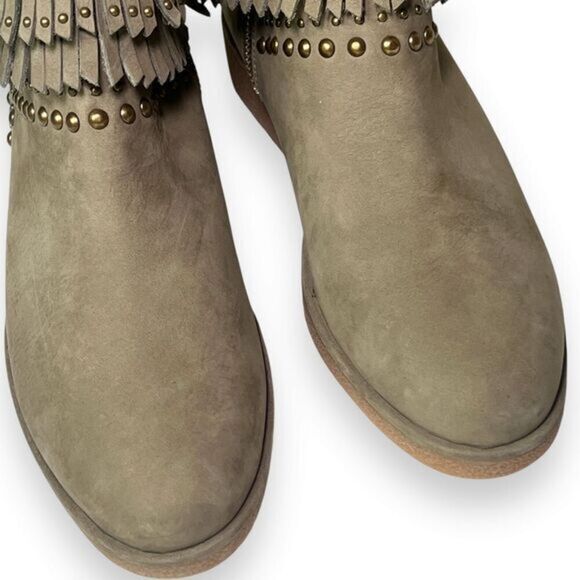 UGG Ariane Fringe Sahara Ankle Leather Boots Size 7.5 - Picture 3 of 11